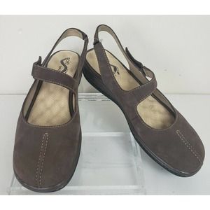 SoftWalk Womens Comfort Shoe Size 7.5M Brown Moca Suede Slingback S8504-204